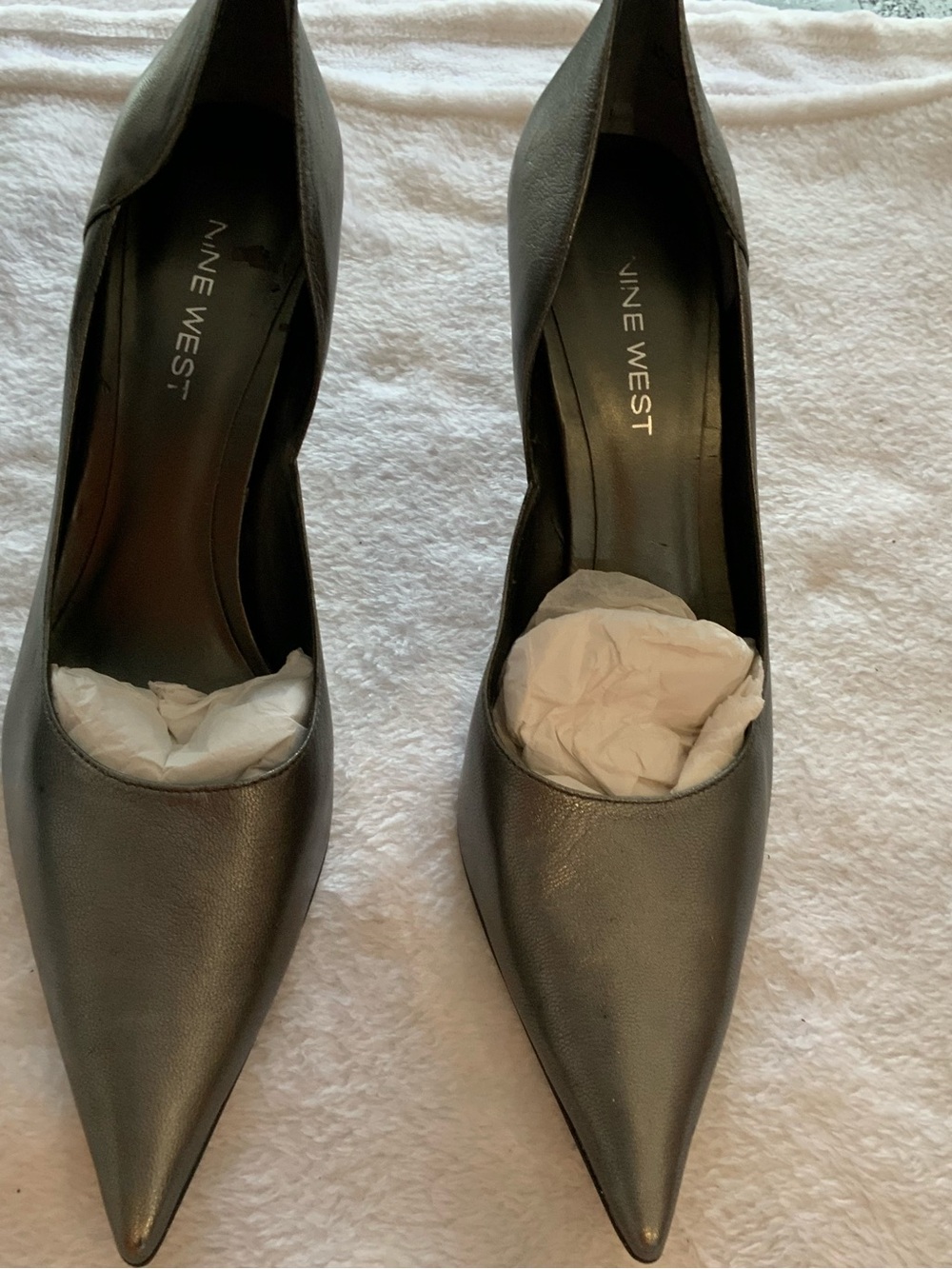 Nine West Metallic Charcoal Pointed-Toe Pumps new size 8. 3” heels sku 3269